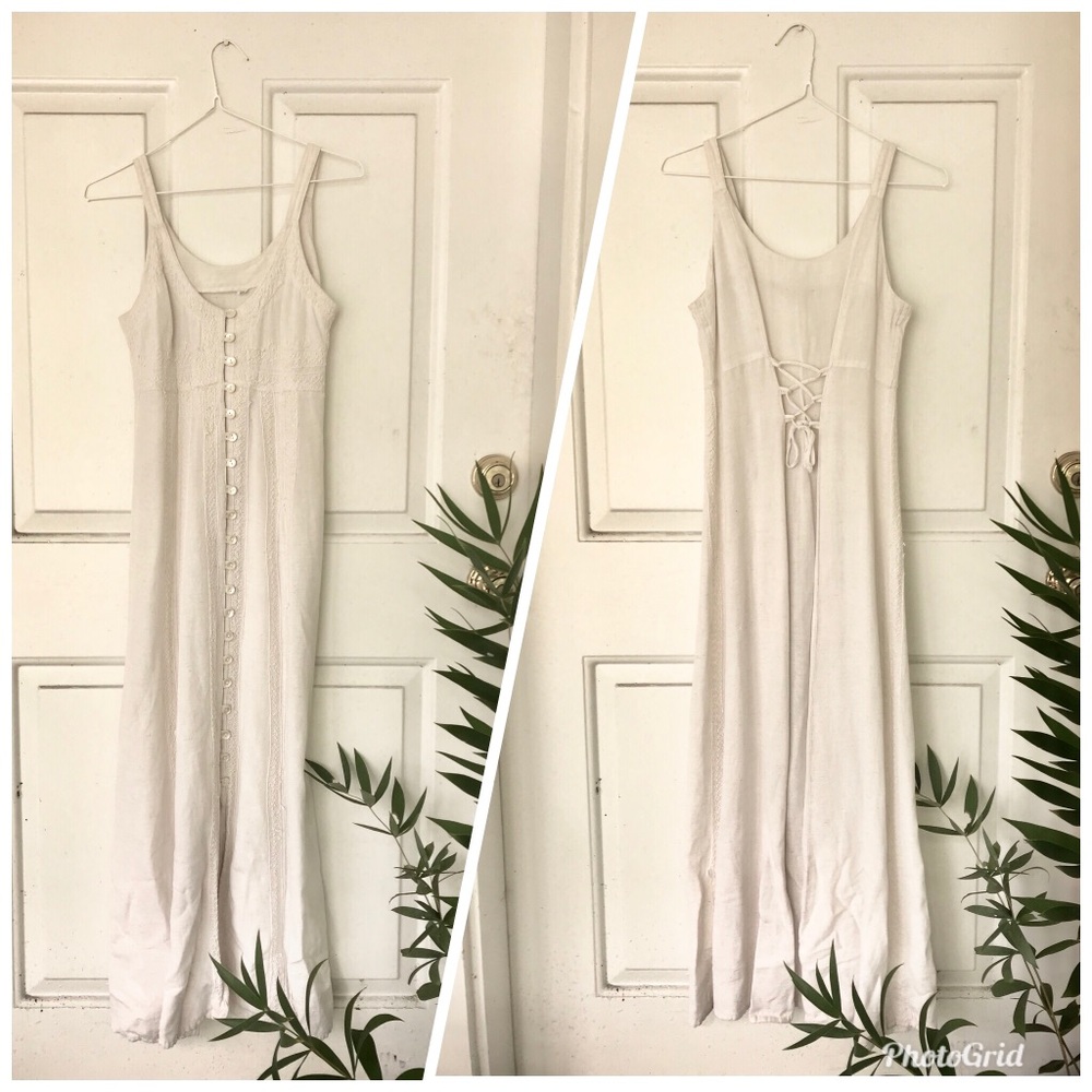 White Button Down Vintage Dress